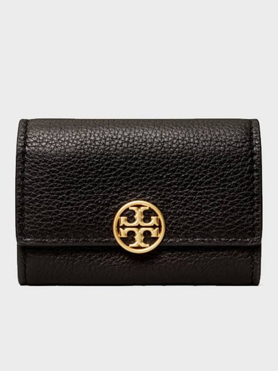 Miller Logo Small Leather Half Wallet Black - TORY BURCH - BALAAN 2