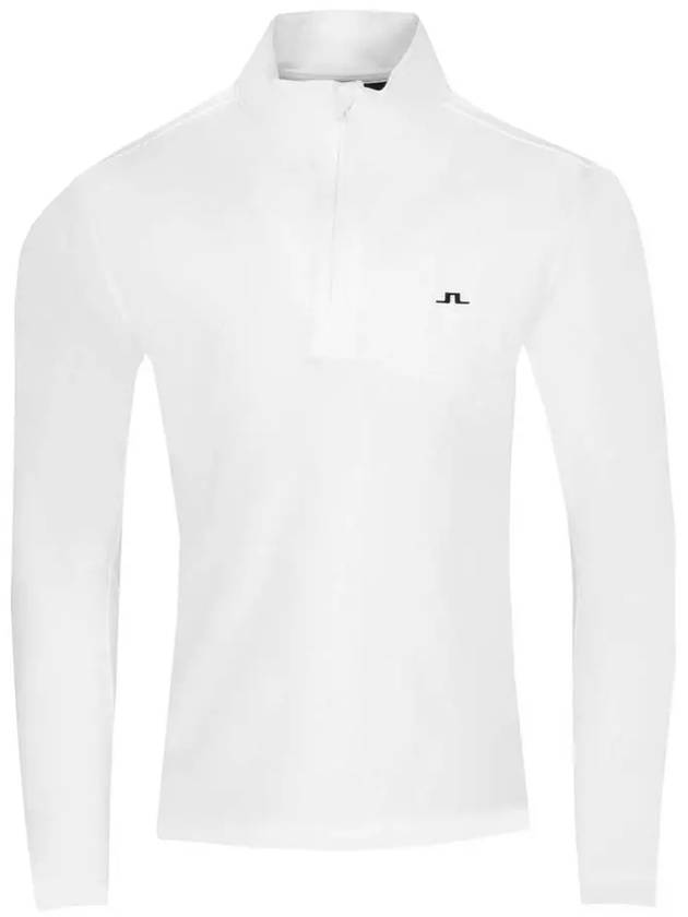 Luke Quarter Zip Mid Layer Long Sleeve T-Shirt White - J.LINDEBERG - BALAAN 3