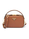 Odette Leather Mini Bag Cognac Boutique - PRADA - BALAAN 1