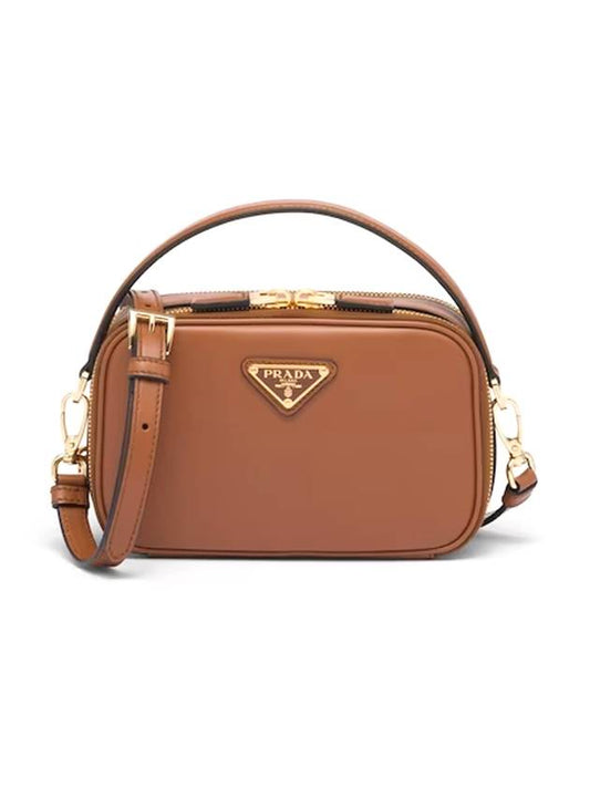 Odette Leather Mini Bag Cognac Boutique - PRADA - BALAAN 1