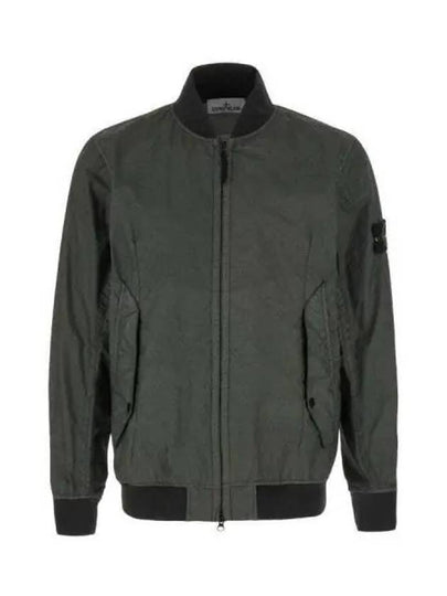 Men's Wappen Patch Zip-Up Bomber Jacket Green - STONE ISLAND - BALAAN 2