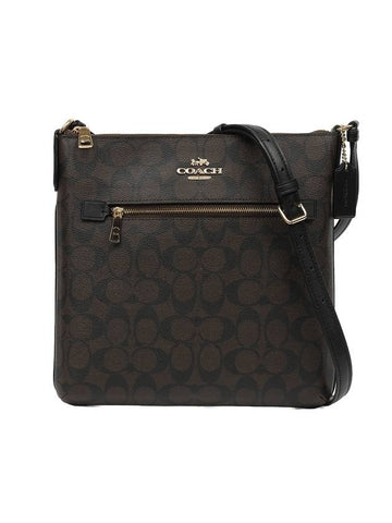 Rowan Logo Signature Cross Bag Brown - COACH - BALAAN 1