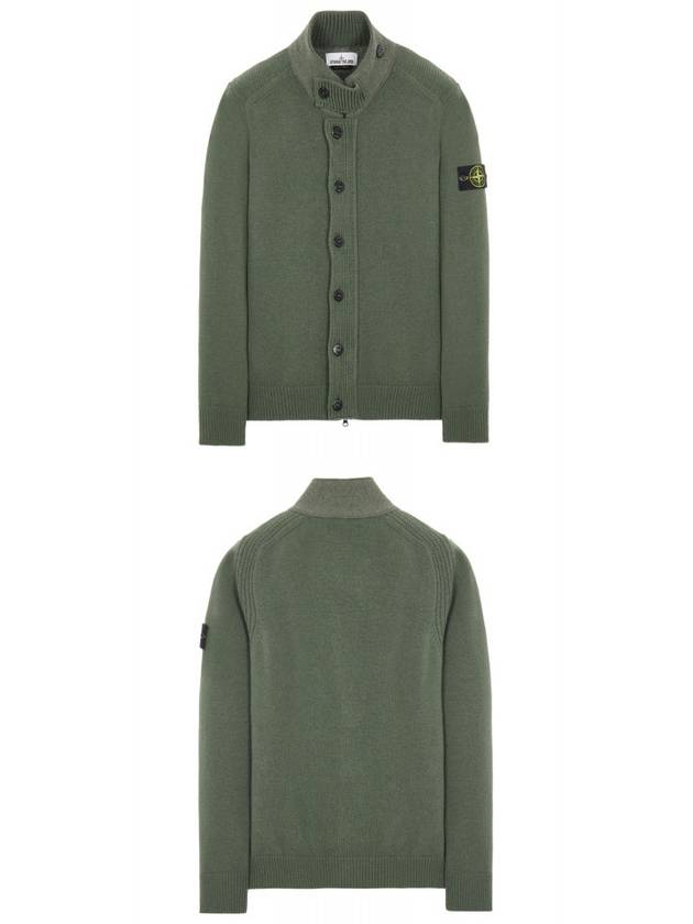 Wappen Button Cardigan Green - STONE ISLAND - BALAAN 5