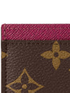 Monogram Card Wallet Fuchsia Brown - LOUIS VUITTON - BALAAN 5