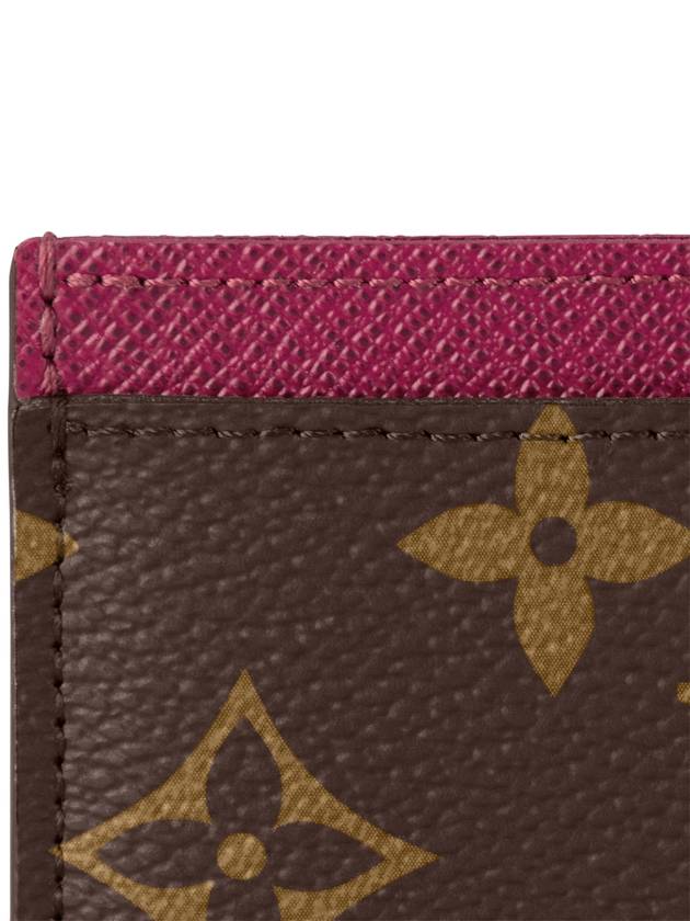 Monogram Card Wallet Fuchsia Brown - LOUIS VUITTON - BALAAN 5