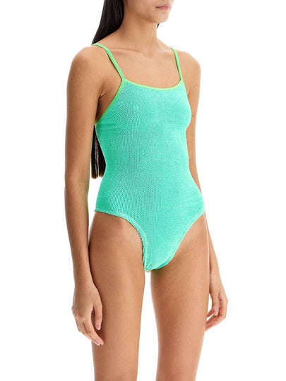 high-waisted neon green one-piece swimsuit with adjustable straps - REINA OLGA - BALAAN 2