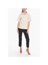 Women's Knotted Cotton Twill Polo Shirt Beige - BOTTEGA VENETA - BALAAN 5