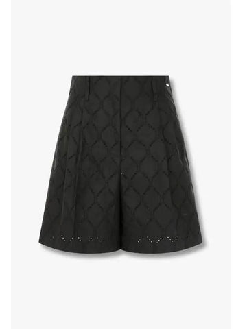 Women s Eyelet Detail Shorts Black - HERNO - BALAAN 1