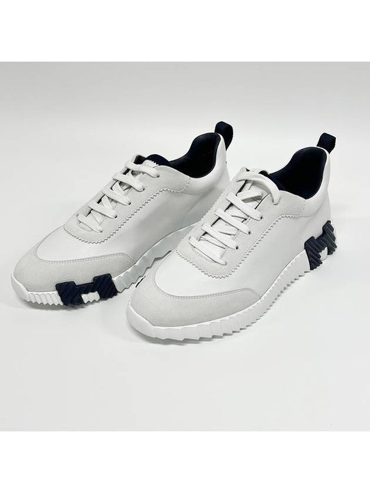 Bouncing Sneakers Calfskin Suede Goatskin Blanc - HERMES - BALAAN 2