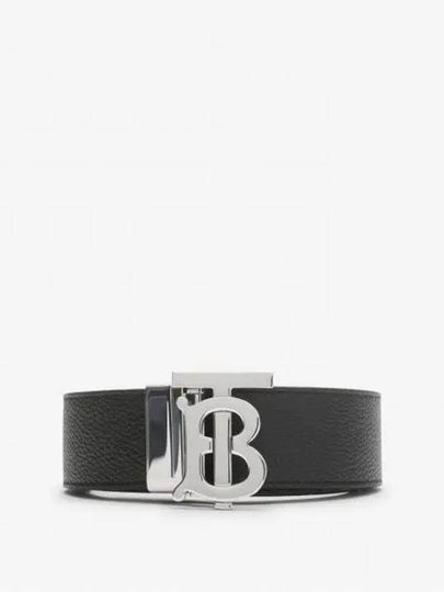 Reversible Monogram Leather Belt Black - BURBERRY - BALAAN 2