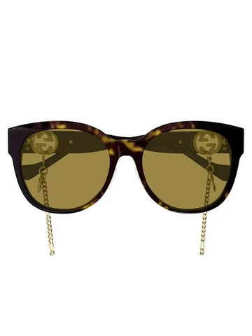 Eyewear Round Frame Sunglasses Havana - GUCCI - BALAAN.