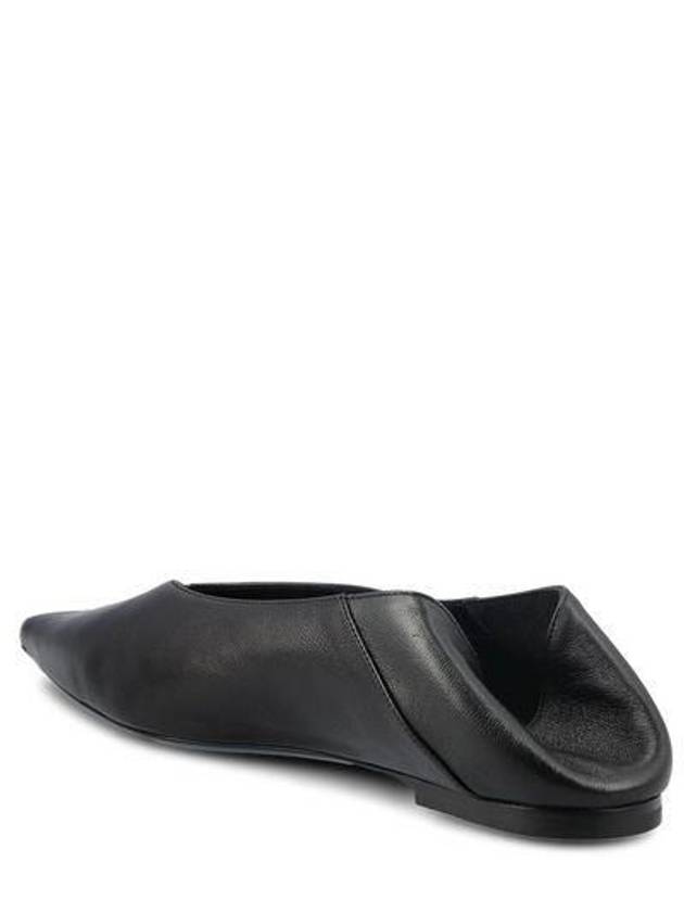 Point Toe Leather Flats Black - SAINT LAURENT - BALAAN 5