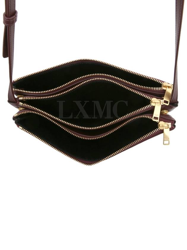 Trio Bag Large Burgundy Vintage Mini Cross Messenger - CELINE - BALAAN 8