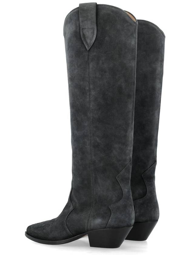 Denvee Suede Long Boots Black - ISABEL MARANT - BALAAN 5