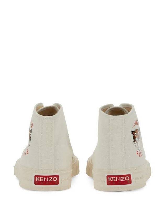 Women's Foxy Canvas High Top Sneakers White - KENZO - BALAAN 4