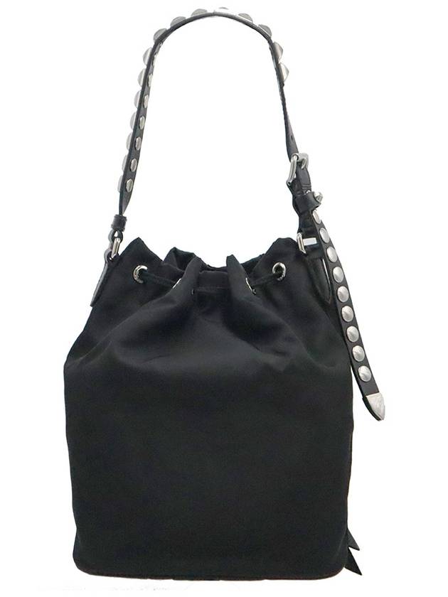 Prada 1BH038 Black Nylon Pocono Stud Bucket Bag 2WAY - PRADA - BALAAN 4