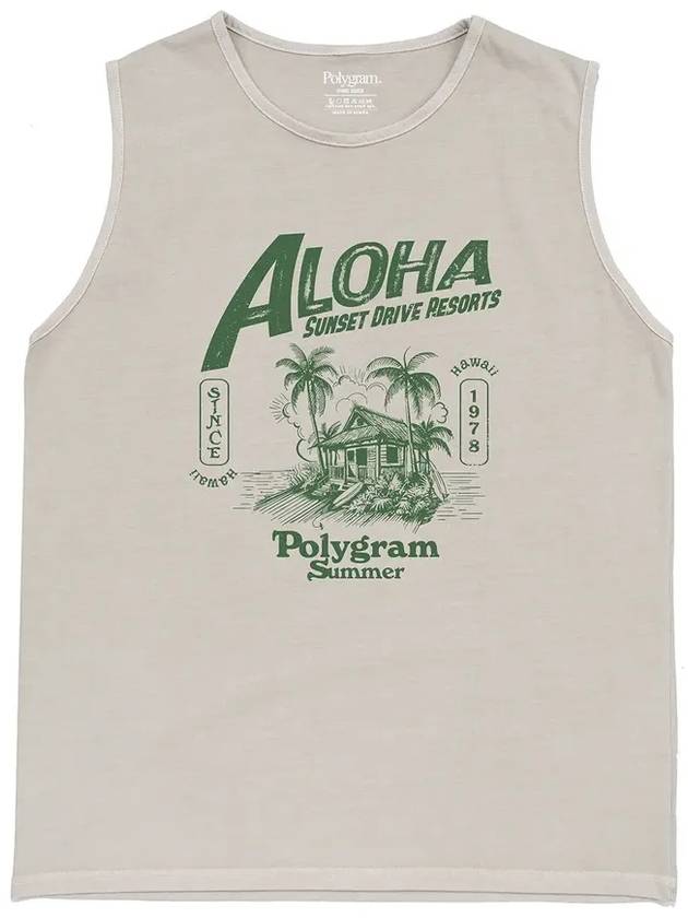 ALOHA PIGMENT DYED SLEEVELESS STONE BEIGE - POLYGRAM - BALAAN 2