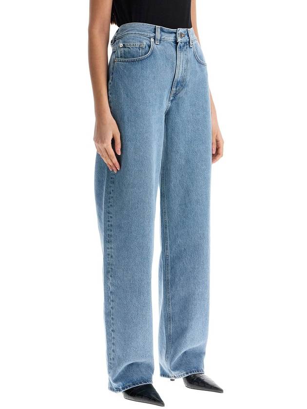 organic denim wide leg high waist light blue washed pants - LOULOU STUDIO - BALAAN 2