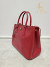 Used luxury goods Lewis It Red gold plated Saffiano Lux Tote shoulder bag - PRADA - BALAAN 2