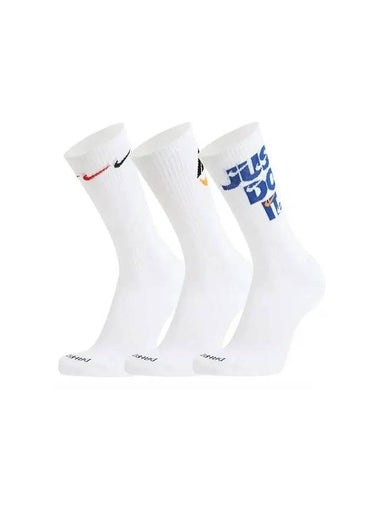 Everyday Plus Cushioned 3 Pack Socks White - NIKE - BALAAN 1