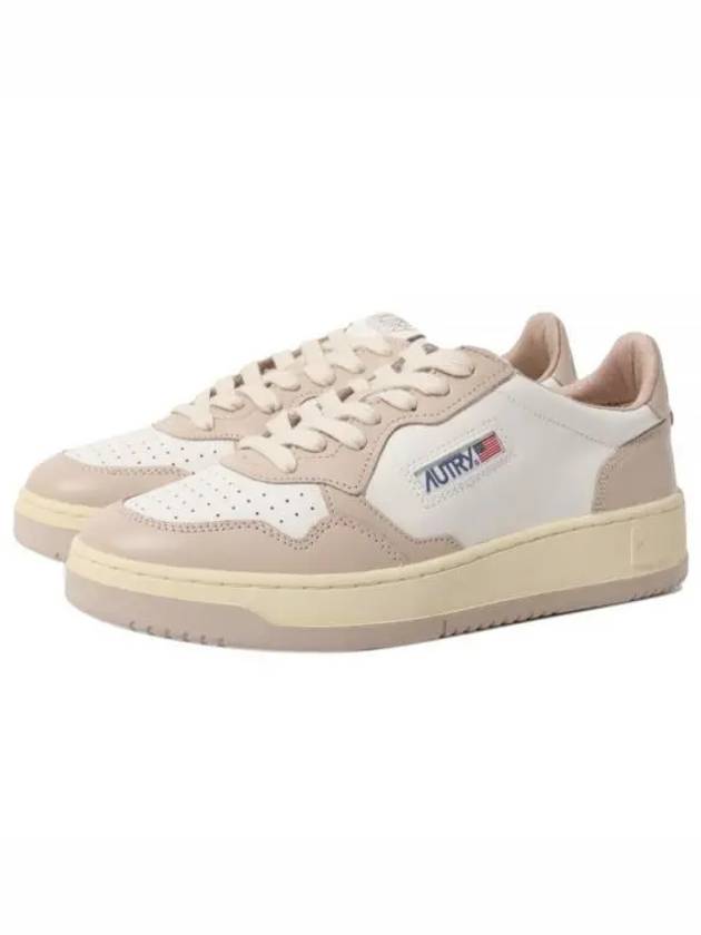 Women's Medalist Bi-Color Low-Top Sneakers Beige - AUTRY - BALAAN 2