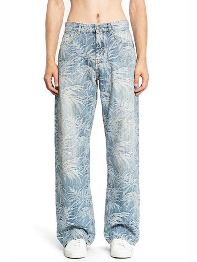 Tree print loose fit jeans blue - PALM ANGELS - BALAAN 2