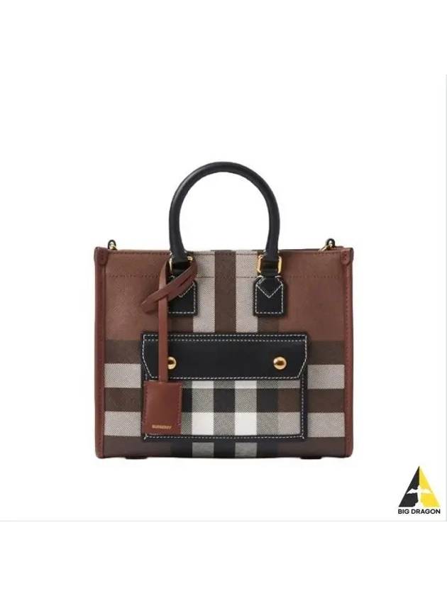 Tartan Check Freya Mini Tote Bag Brown - BURBERRY - BALAAN 2