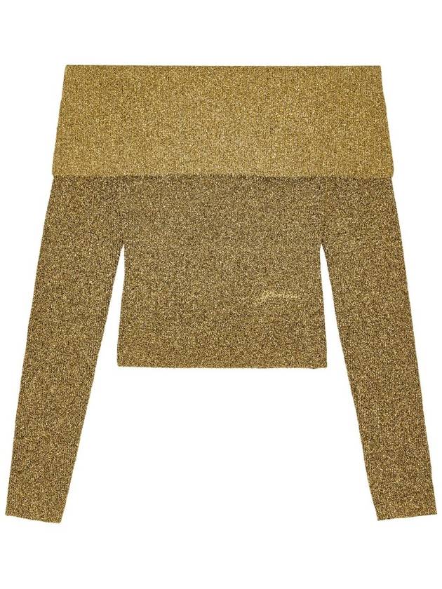 Sparkle Off  Shoulder Blouse Gold - GANNI - BALAAN 4