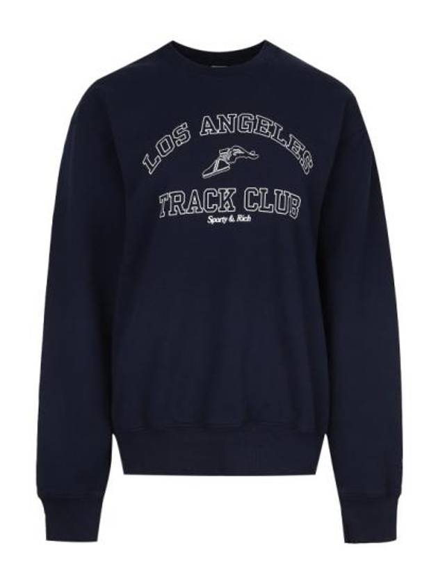 Logo Crew Neck Cotton Sweatshirt Navy - SPORTY & RICH - BALAAN 2