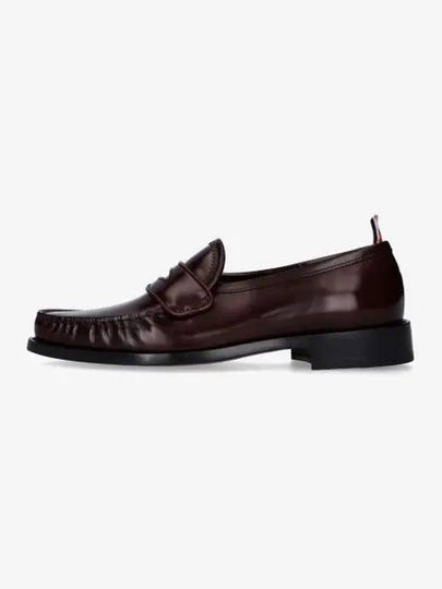 Pleated Leather Penny Loafers Burgundy - THOM BROWNE - BALAAN 2