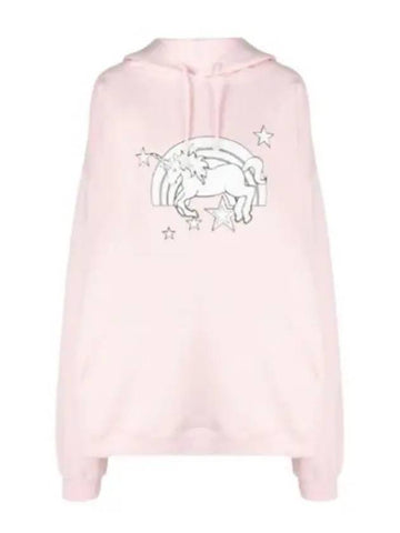 Unicorn Print Oversized Fit Hoodie Pink - VETEMENTS - BALAAN 1