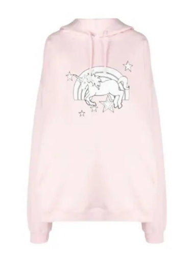 Unicorn Print Oversized Fit Hoodie Pink - VETEMENTS - BALAAN 1