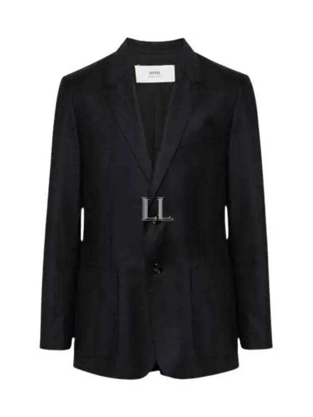 Two Button Blazer Jacket Navy - AMI - BALAAN 2