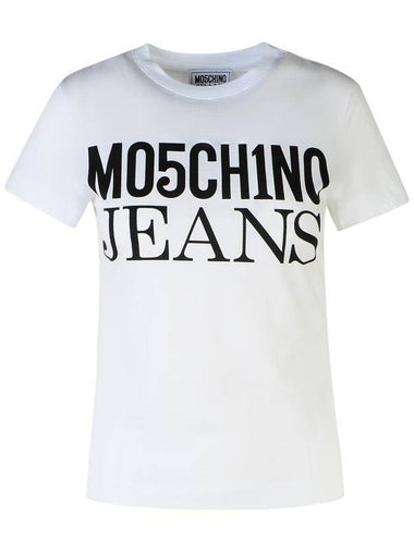 Moschino Jeans White Cotton T-Shirt - MOSCHINO - BALAAN 1