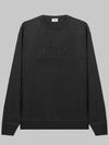 Diagonal Fleece Logo Embroidered Sweatshirt Black - CP COMPANY - BALAAN 1