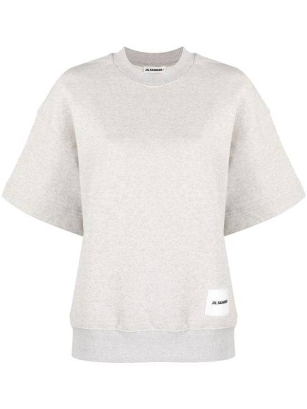 Logo Patch Cotton Short Sleeve T-Shirt Light Grey - JIL SANDER - BALAAN 1