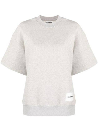 Logo Patch Cotton Short Sleeve T-Shirt Light Grey - JIL SANDER - BALAAN 1