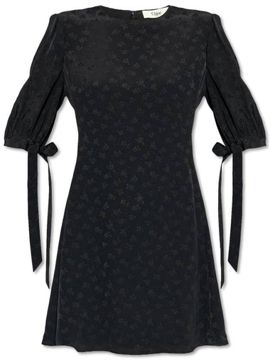 Chloé Dress With Floral Pattern, Women's, Black - CHLOE - BALAAN 1