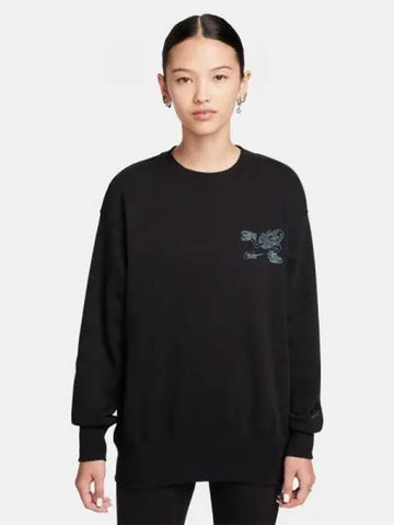 Women s Sportswear Fleece Oversized Crew Neck T100 010 - NIKE - BALAAN 1