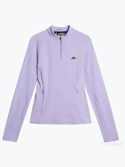 Steffi Mid Layer Quarter Zipper Long Sleeve T-Shirt Lavender Melange - J.LINDEBERG - BALAAN 2