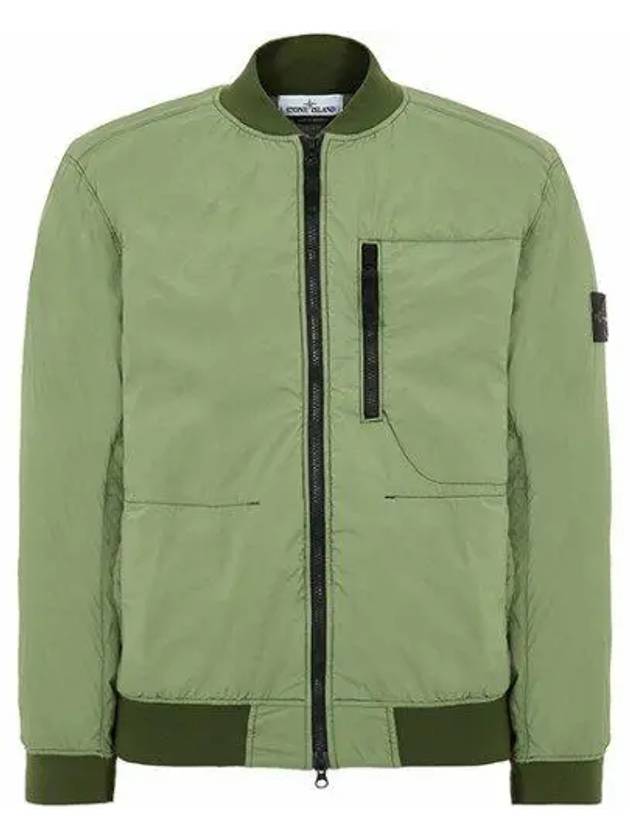 Skin Touch Nylon Garment Dyed Bomber Jacket Green - STONE ISLAND - BALAAN 2