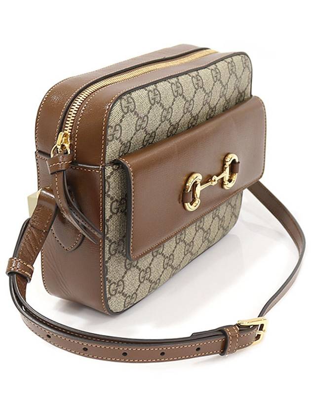 645454 GG Supreme Canvas Brown Leather Horsebit 1955 Small Shoulder Bag - GUCCI - BALAAN 3