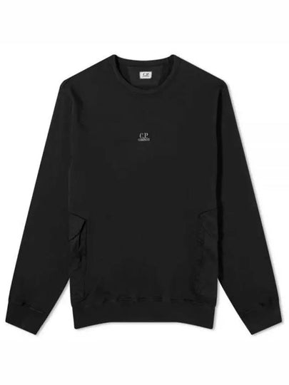 Cotton Fleece Mixed Pocket Sweatshirt Black - CP COMPANY - BALAAN 2