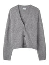 Women's V-Neck Long Sleeve Knit Cardigan Paloma Melange - GANNI - BALAAN 2