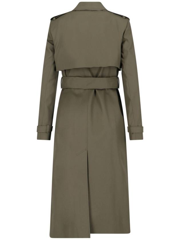 Double Breasted Long Cotton Blend Trench Coat Military - BURBERRY - BALAAN 3