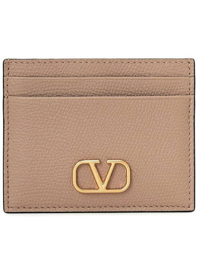 Women's V Logo Signature Card Wallet Pink - VALENTINO - BALAAN 2