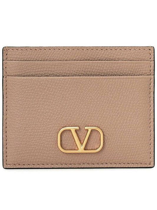 Women's V Logo Signature Card Wallet Pink - VALENTINO - BALAAN 2