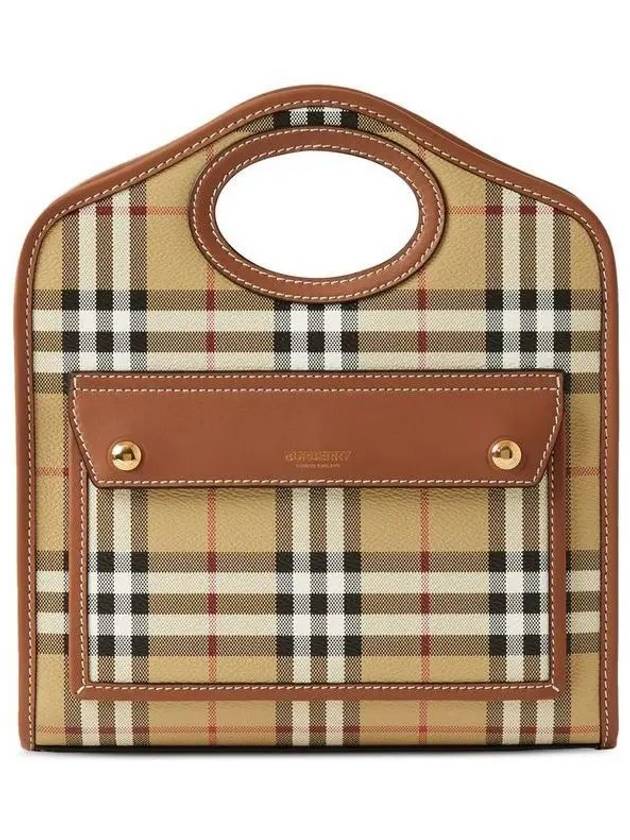 Check Mini Pocket Tote Bag Beige - BURBERRY - BALAAN 2