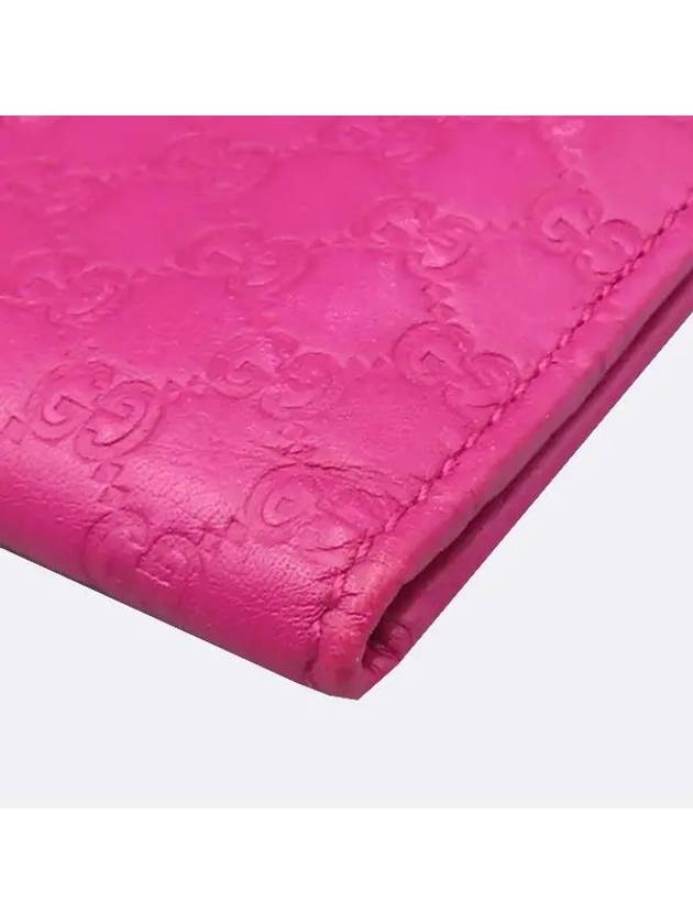 268843 Pink color leather micro seama card wallet - GUCCI - BALAAN 5