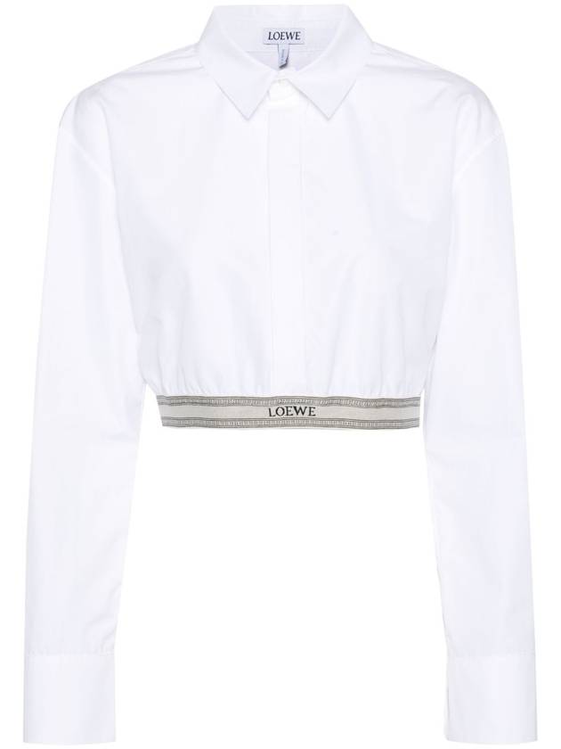 Cropped Cotton Shirt White - LOEWE - BALAAN 2